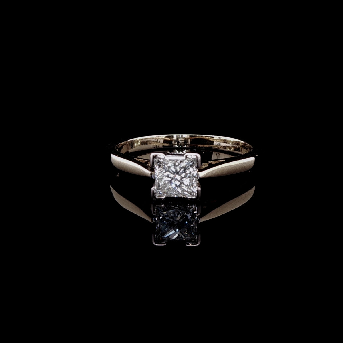 18ct Gold Princess Cut Diamond Solitaire Ring, 0.69ct