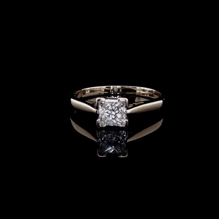 18ct Gold Princess Cut Diamond Solitaire Ring, 0.69ct