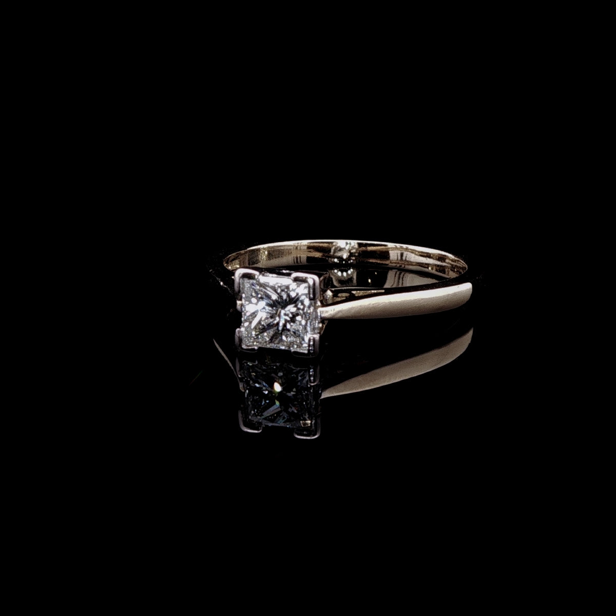 18ct Gold Princess Cut Diamond Solitaire Ring, 0.69ct