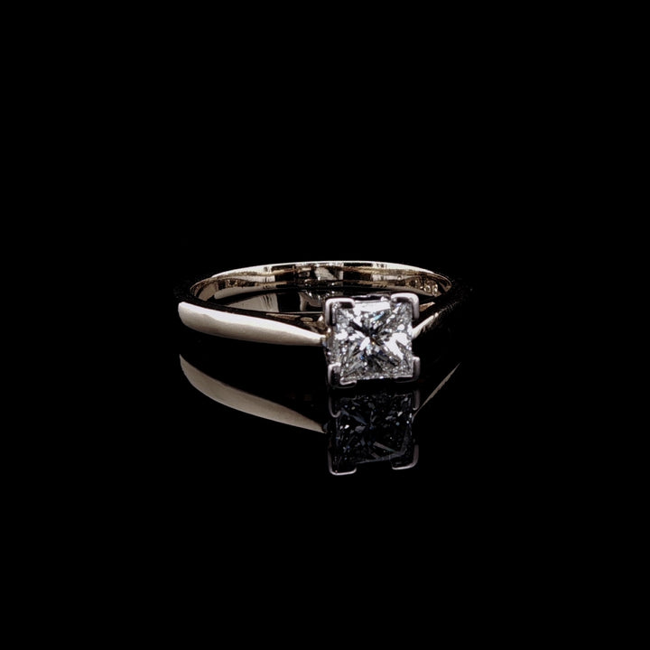 18ct Gold Princess Cut Diamond Solitaire Ring, 0.69ct