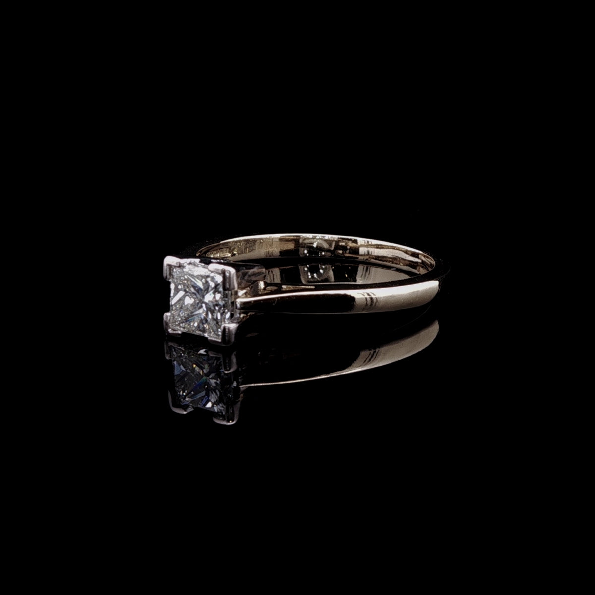 18ct Gold Princess Cut Diamond Solitaire Ring, 0.69ct