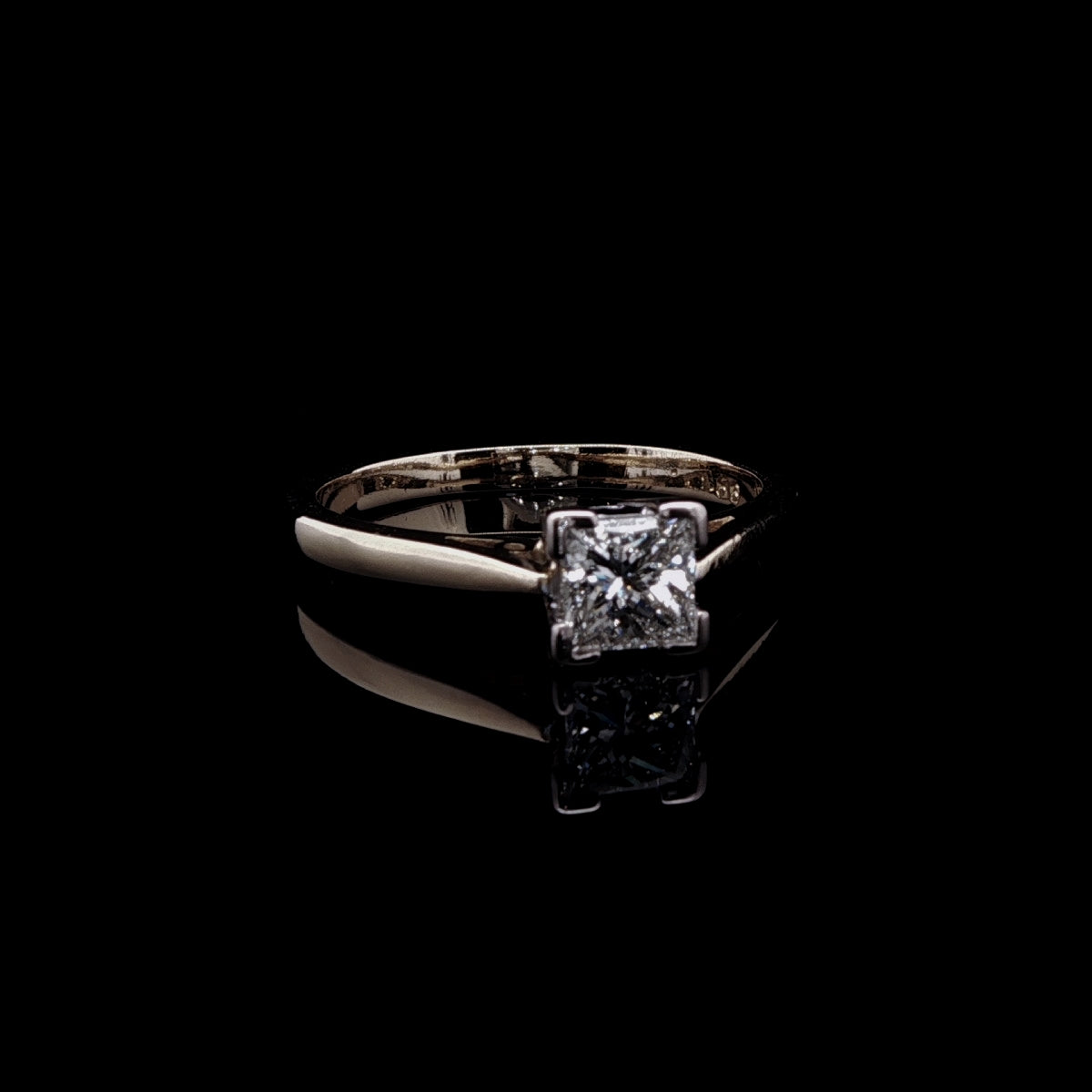 18ct Gold Princess Cut Diamond Solitaire Ring, 0.69ct