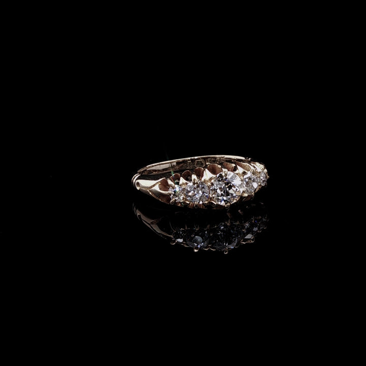 Antique Victorian 18ct Yellow Gold Five Stone Old Cut Diamond Ring, Circa 1860