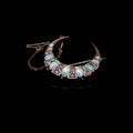 Antique 9ct Gold Opal and Diamond Crescent Brooch