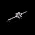 18ct Gold Old Cut Diamond Bar Brooch