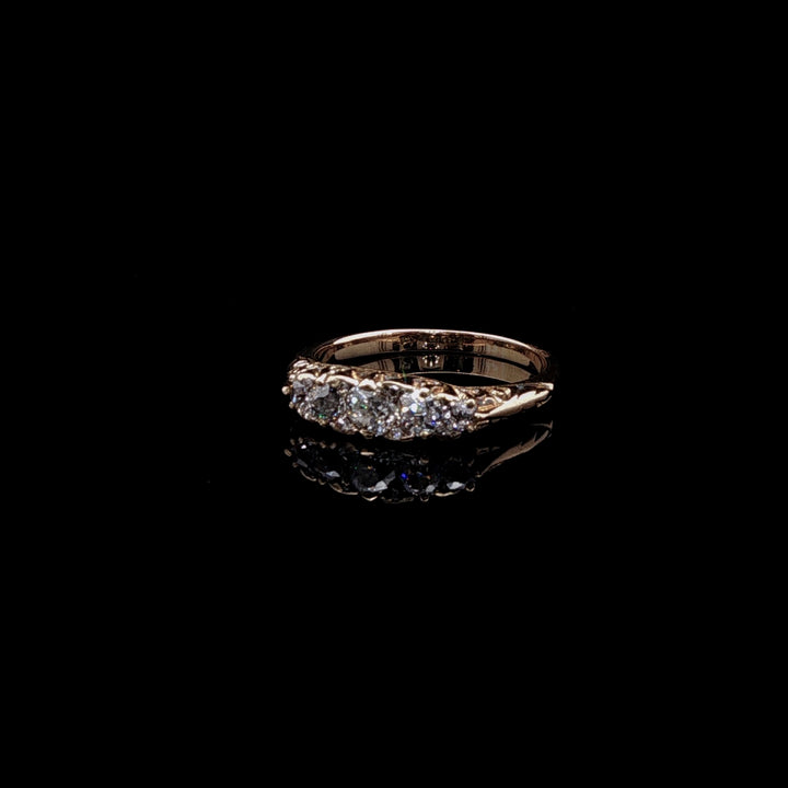 Antique Victorian 18ct Yellow Gold Five Stone Old Cut Diamond Ring, Circa 1870