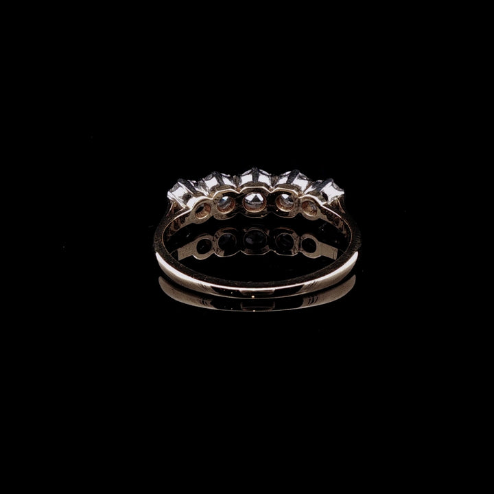 18ct Gold Five Brilliant Cut Diamond Ring, 0.80ct