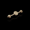 Antique Victorian 18ct Gold Keepsake Bar Brooch with Glazed Locket Compartment, circa 1870