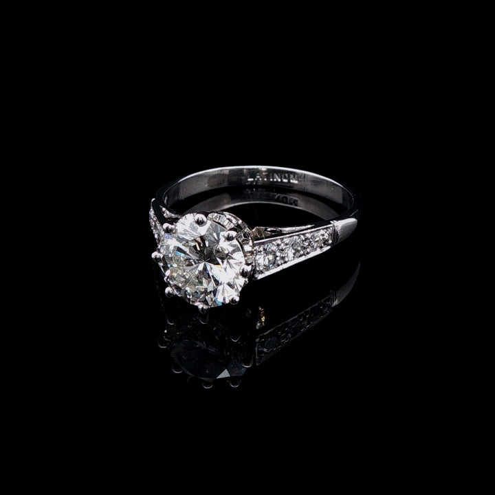 Art Deco Platinum Old Cut 1.50ct Diamond Solitaire Ring, Circa 1935