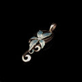 Edwardian Art Nouveau 15ct Gold Pearl and Blue Enamel Floral Pendant, Circa 1910
