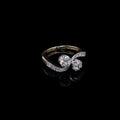 18ct Yellow Gold and Platinum Old Cut Diamond Toi et Moi Crossover Ring, 0.84ct