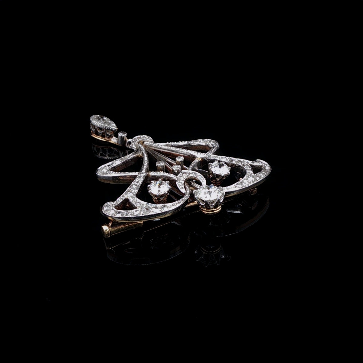 Antique Victorian Platinum and 18ct Gold 1.00ct Diamond Brooch, Circa 1890