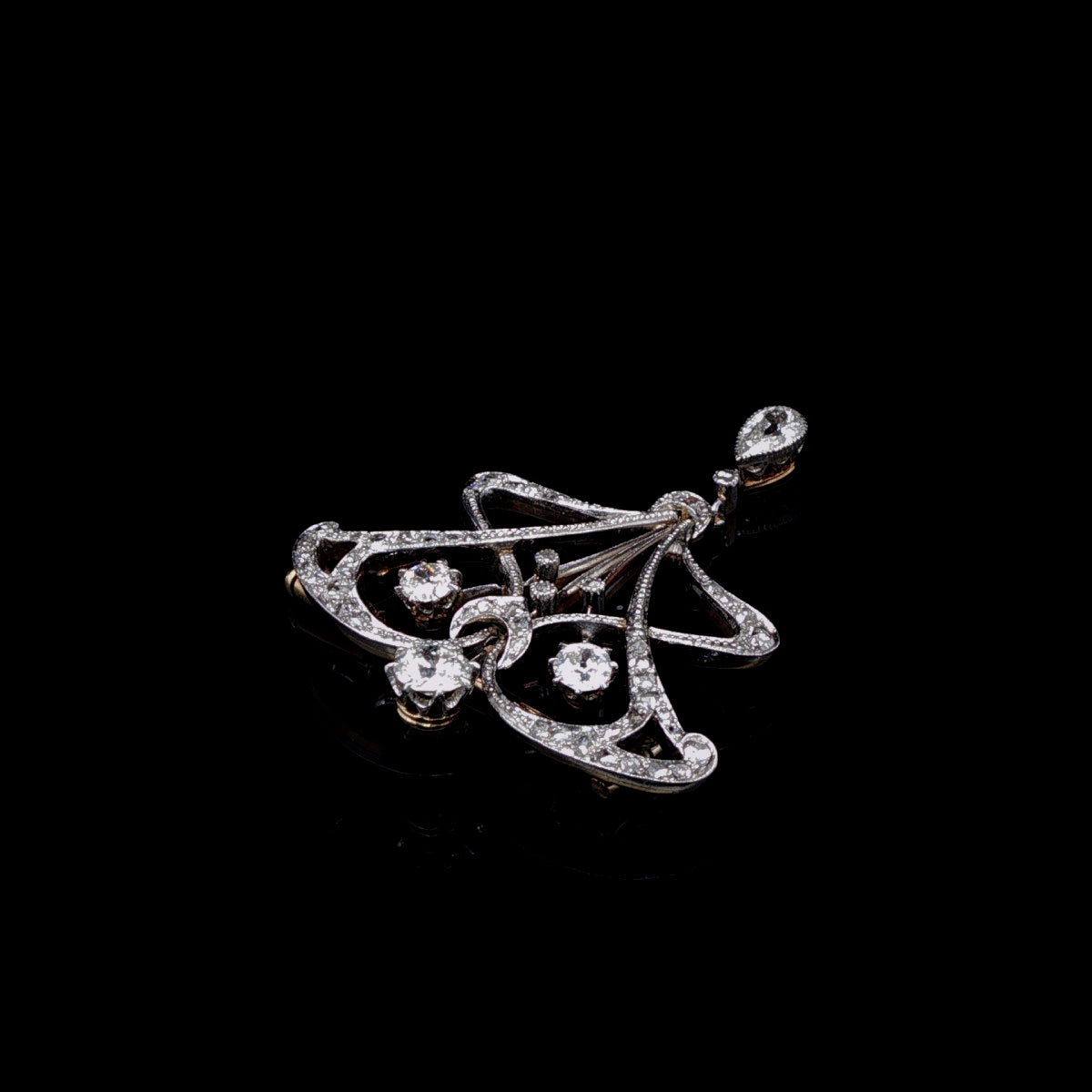 Antique Victorian Platinum and 18ct Gold 1.00ct Diamond Brooch, Circa 1890