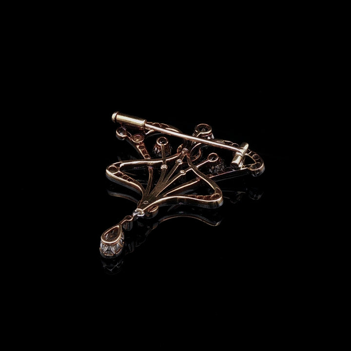 Antique Victorian Platinum and 18ct Gold 1.00ct Diamond Brooch, Circa 1890