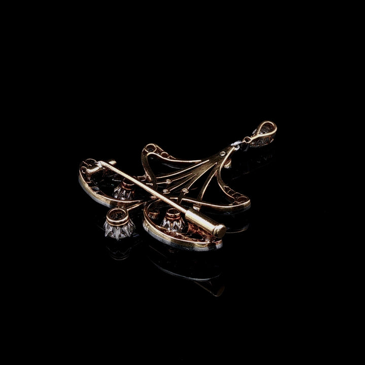 Antique Victorian Platinum and 18ct Gold 1.00ct Diamond Brooch, Circa 1890