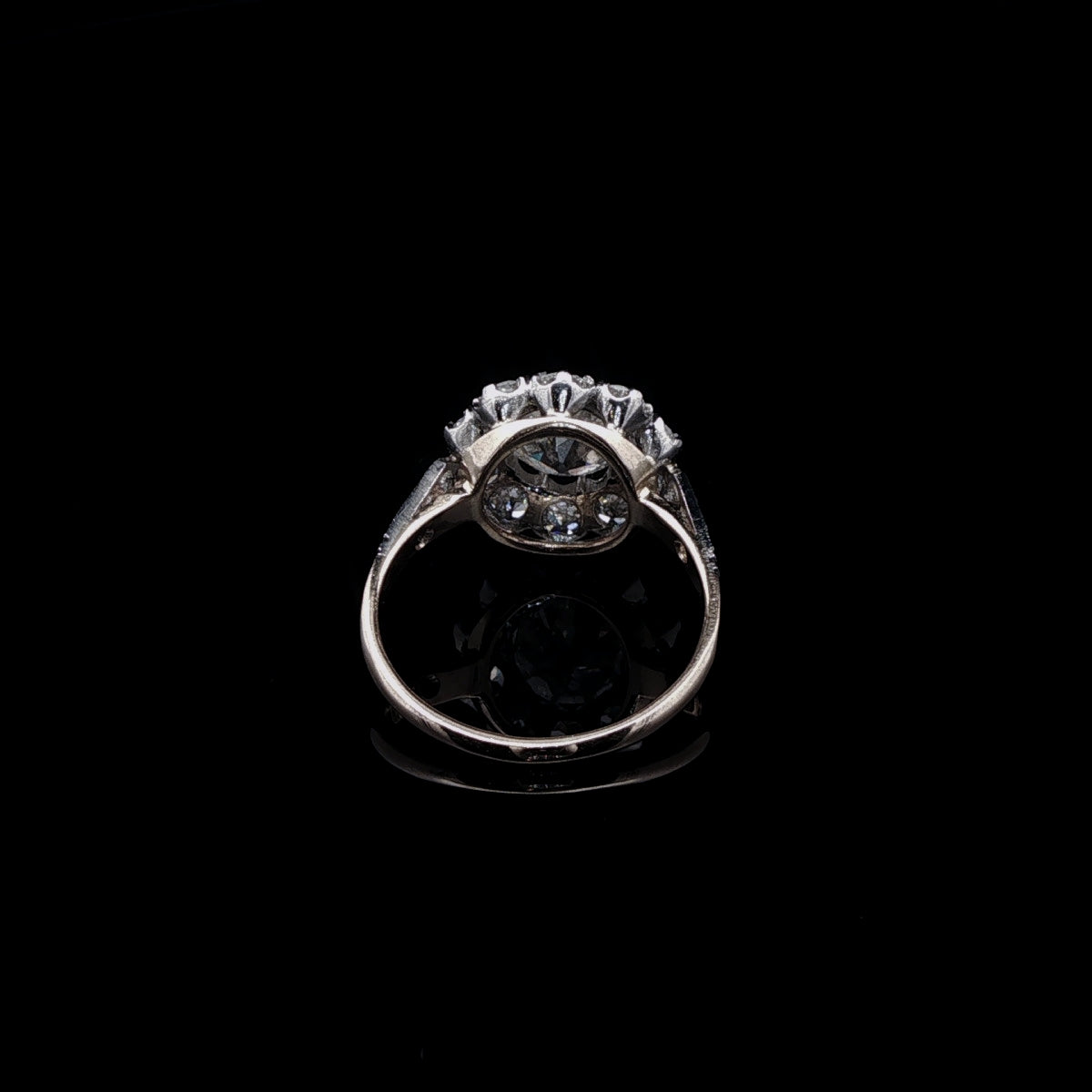 Vintage 18ct Gold Old Cut 2.55ct Diamond Cluster Ring