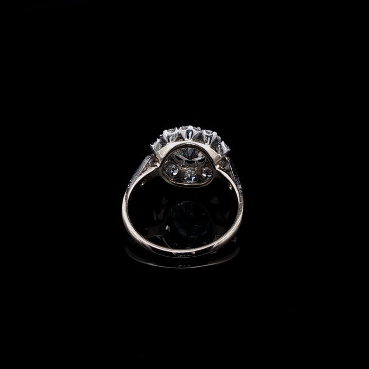 Vintage 18ct Gold Old Cut 2.55ct Diamond Cluster Ring