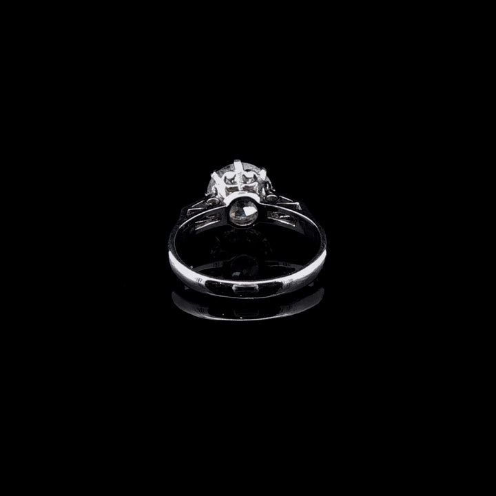 Antique Platinum 1.75ct Old Cut Diamond Ring, Cut Circa 1860