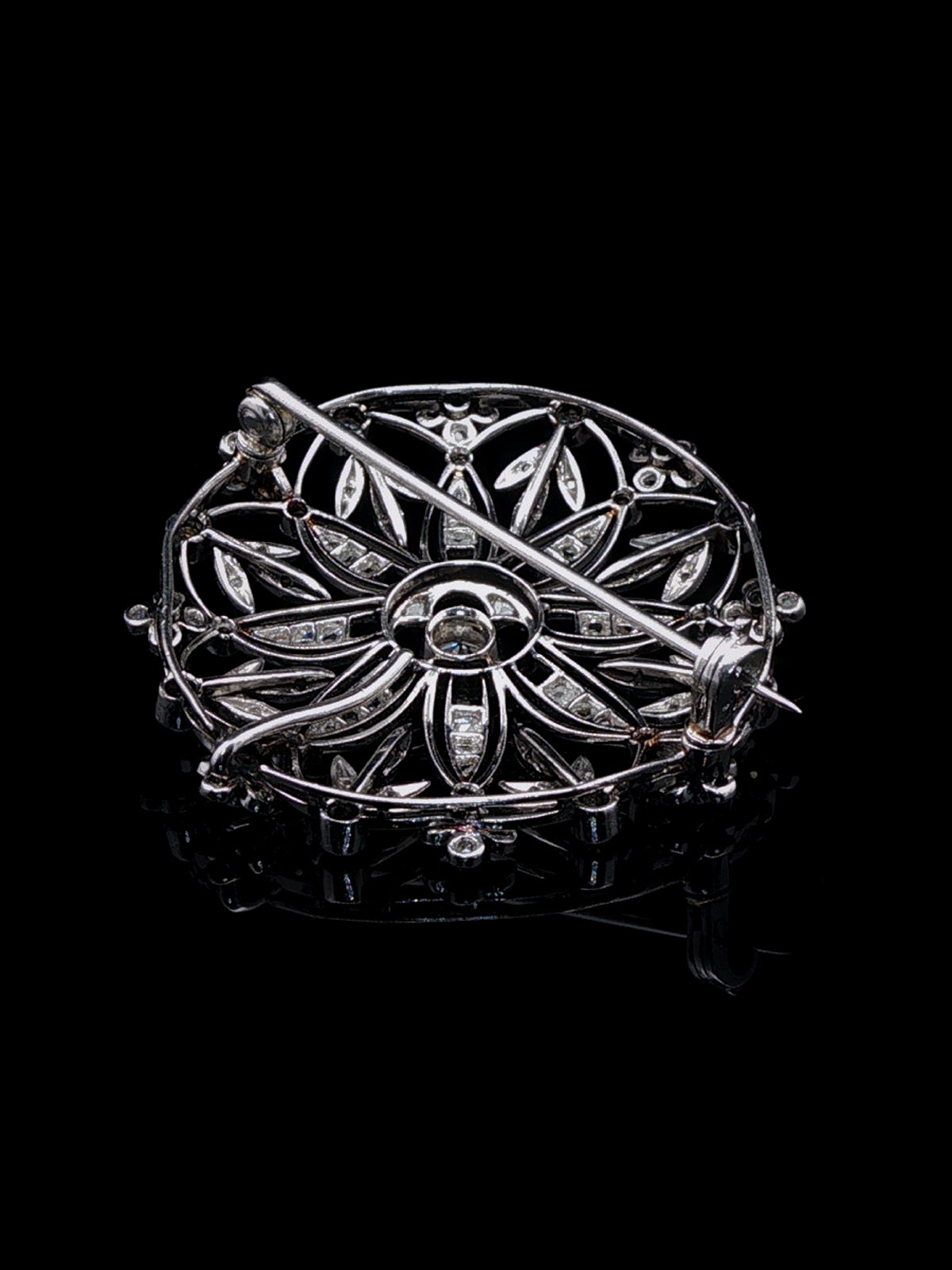 Antique Edwardian Platinum Diamond Floral Cluster Brooch, Circa 1915
