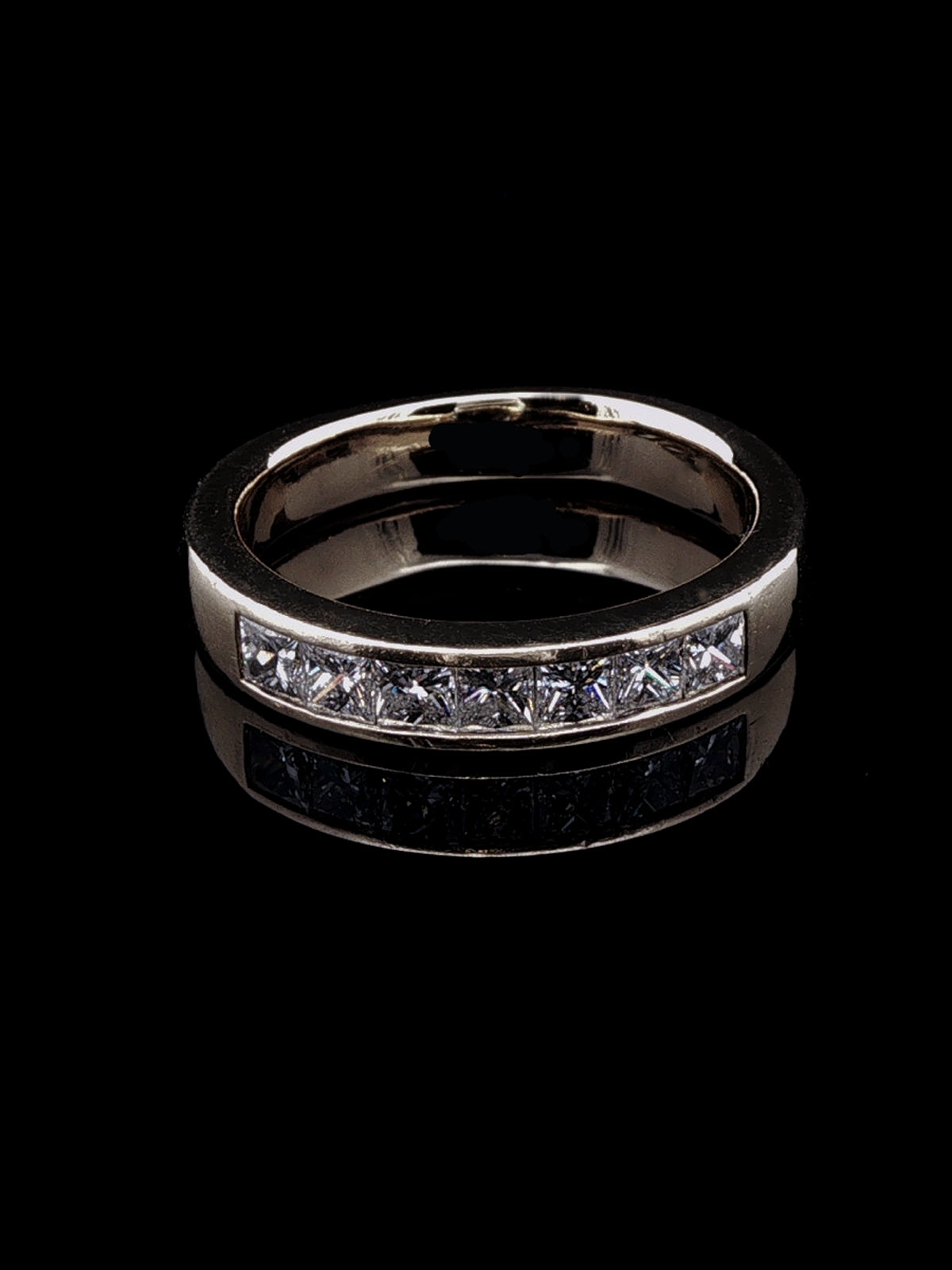18ct Yellow Gold Princess Cut Diamond Half Eternity Ring, 0.70ct