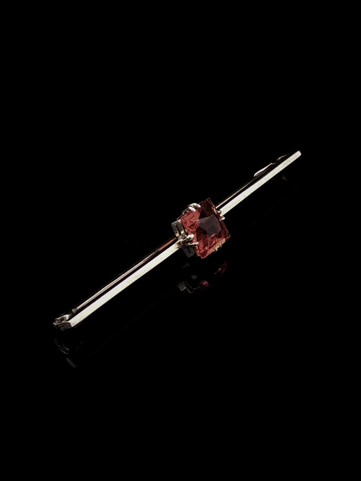 Art Deco 15ct Gold Fire Opal Bar Brooch, Circa 1930