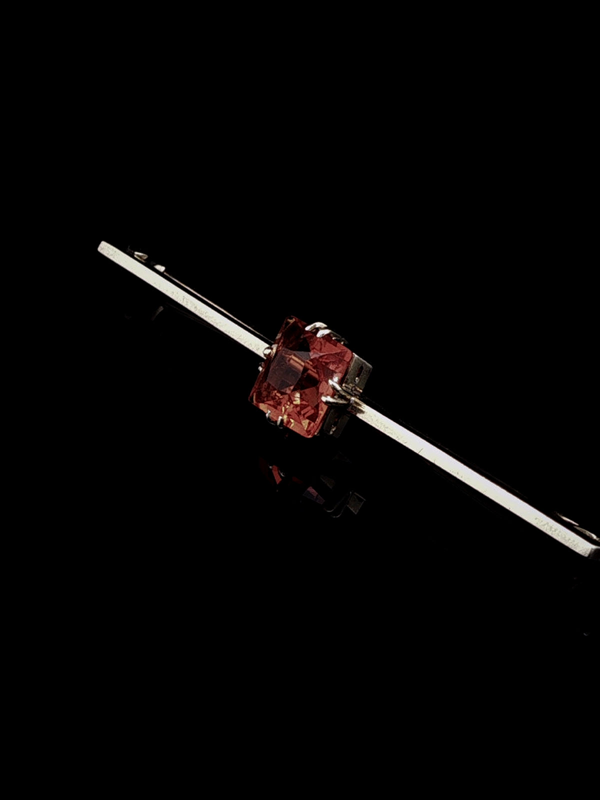 Art Deco 15ct Gold Fire Opal Bar Brooch, Circa 1930