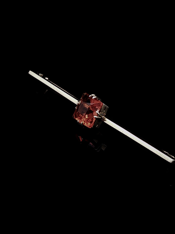Art Deco 15ct Gold Fire Opal Bar Brooch, Circa 1930