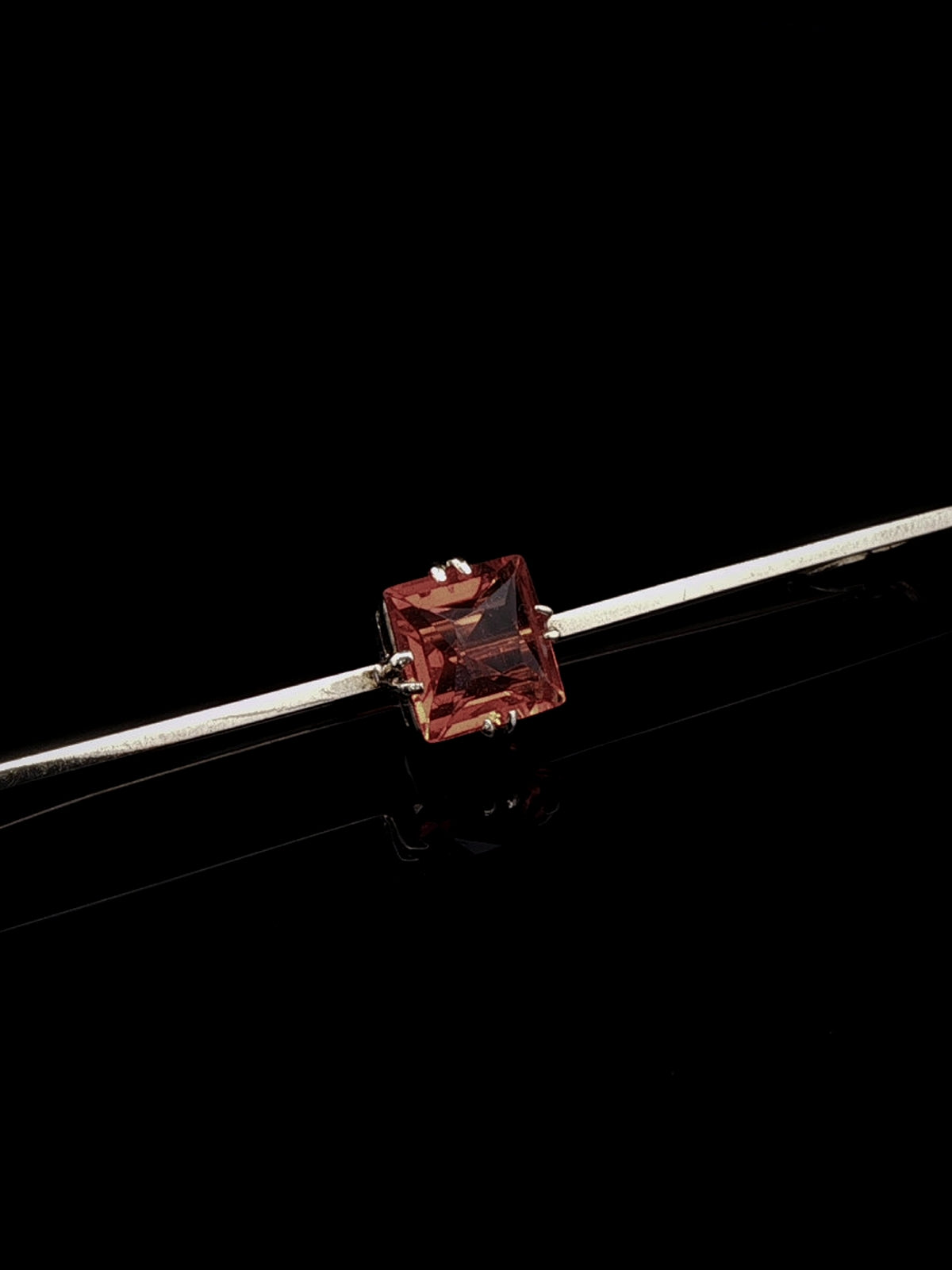 Art Deco 15ct Gold Fire Opal Bar Brooch, Circa 1930