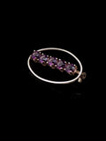 Vintage 18ct Yellow Gold Five Oval Amethyst Brooch