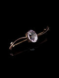 Vintage 9ct Yellow Gold Oval Amethyst Bar Brooch
