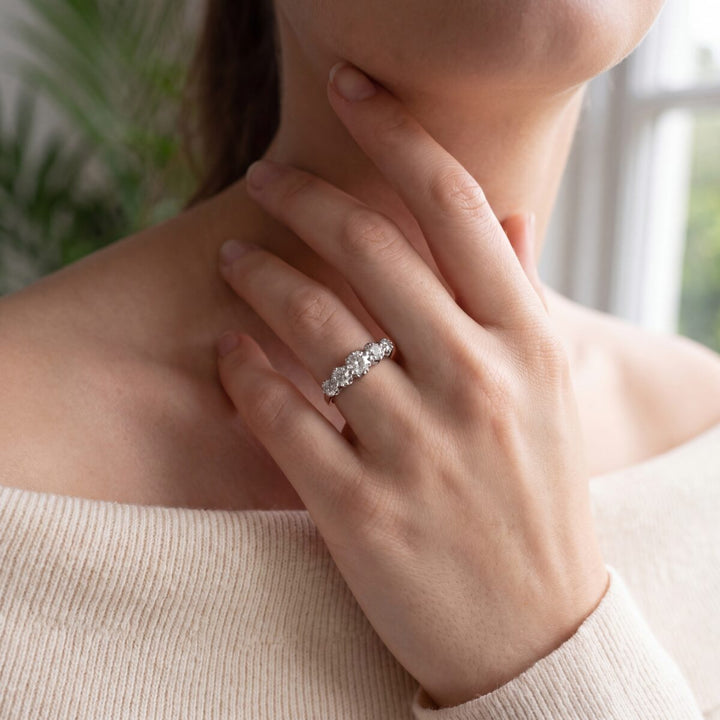 18ct Yellow Gold and Platinum Five Stone Old Cut Diamond Ring, Circa 1955