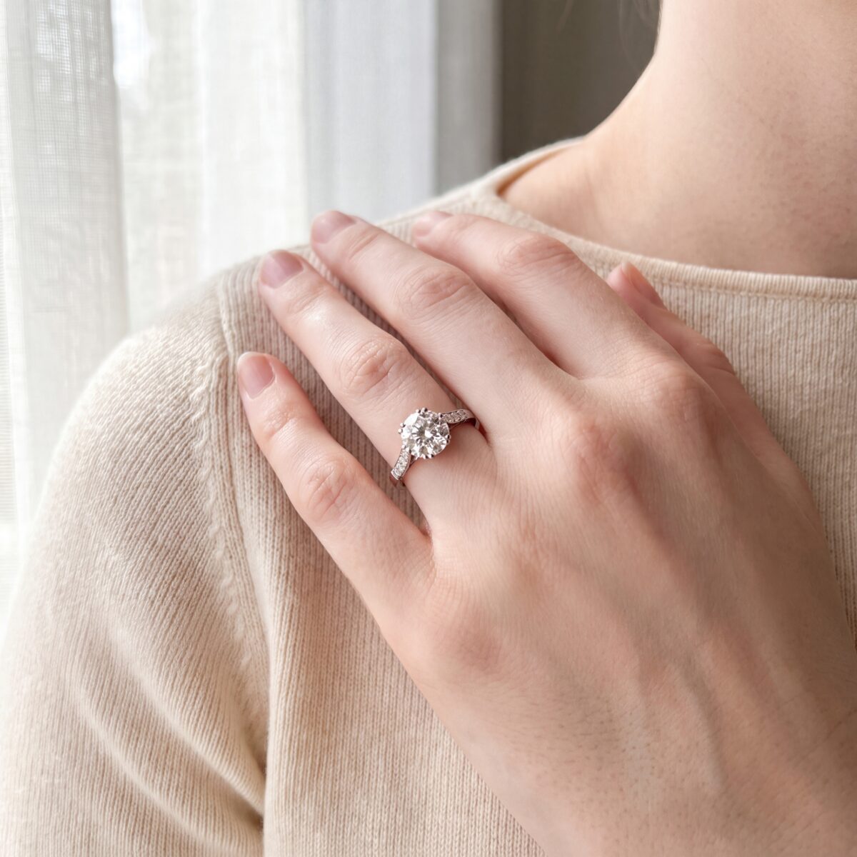 Art Deco Platinum Old Cut 1.37ct Diamond Solitaire Ring, Circa 1935