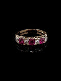 Antique Victorian 18ct Gold Seven Stone 0.50ct Ruby and Old Cut Diamond Ring, Circa 1870
