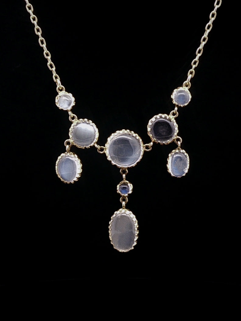 Art Deco 18ct Yellow Gold Cabochon Moonstone Necklace,Circa 1925