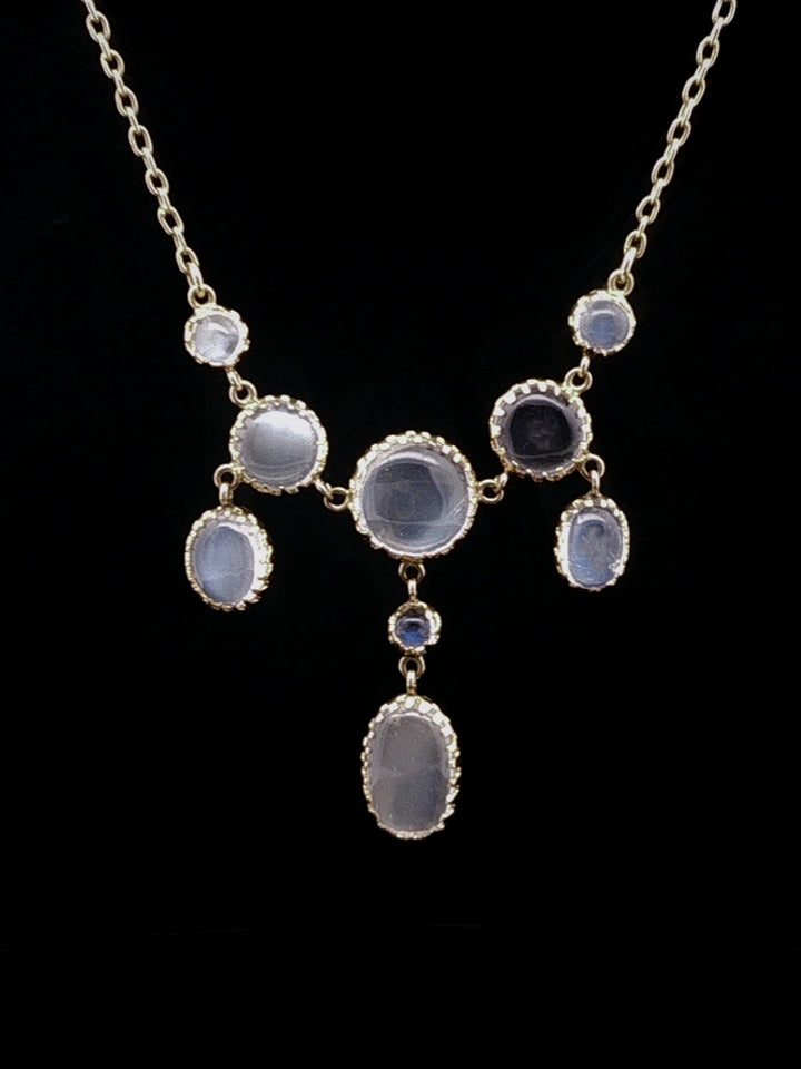 Art Deco 18ct Yellow Gold Cabochon Moonstone Necklace,Circa 1925