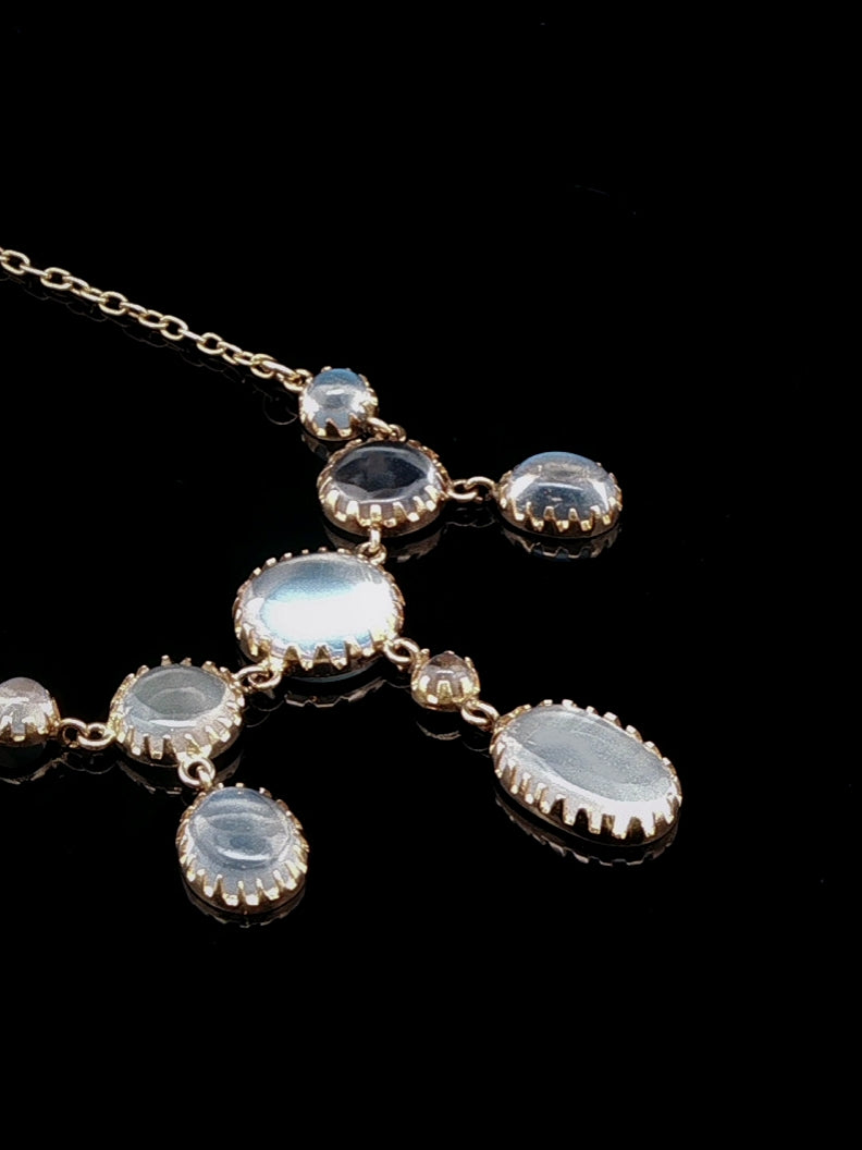 Art Deco 18ct Yellow Gold Cabochon Moonstone Necklace,Circa 1925