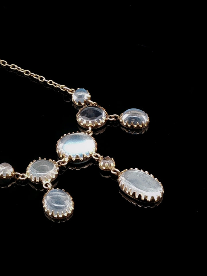 Art Deco 18ct Yellow Gold Cabochon Moonstone Necklace,Circa 1925