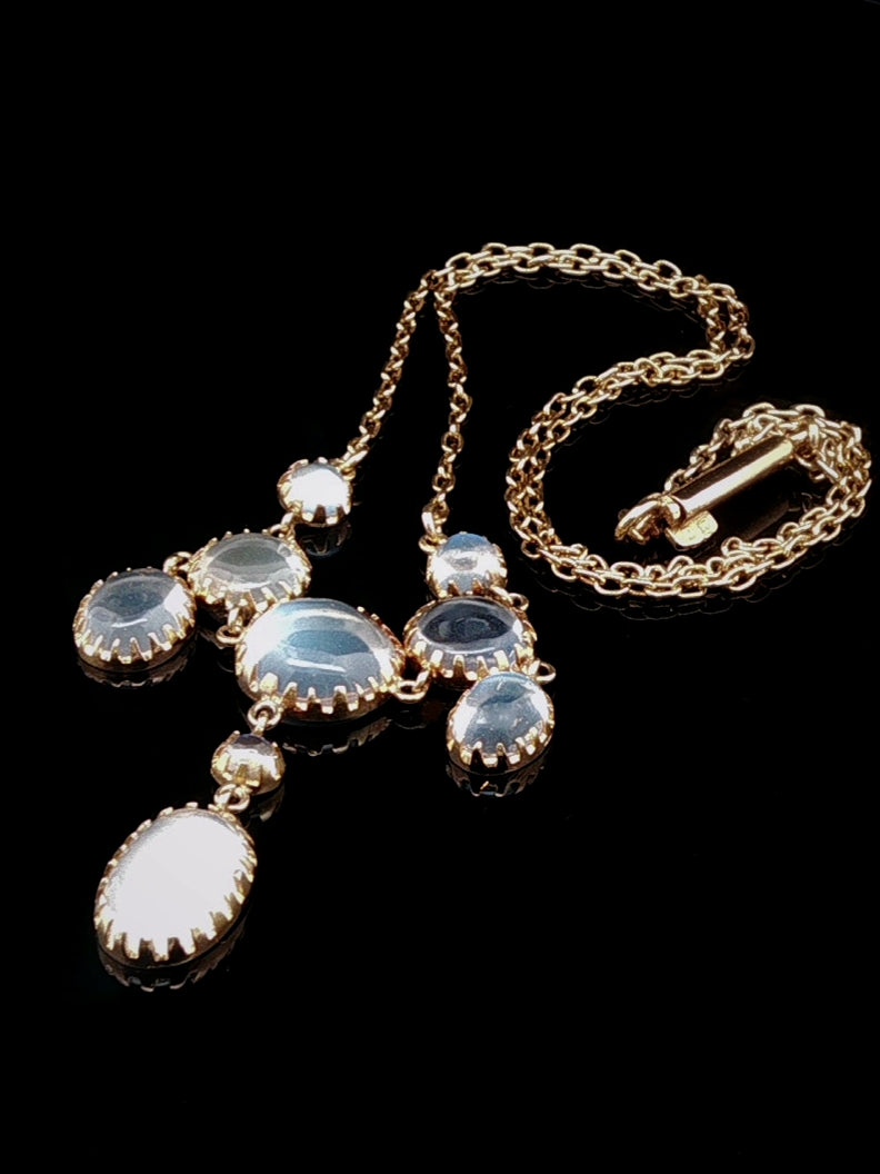Art Deco 18ct Yellow Gold Cabochon Moonstone Necklace,Circa 1925