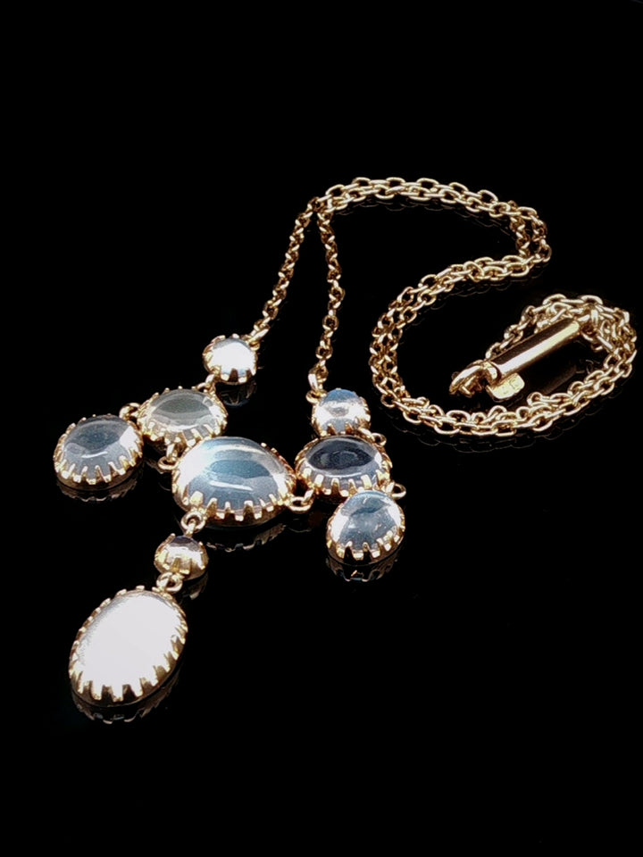 Art Deco 18ct Yellow Gold Cabochon Moonstone Necklace,Circa 1925