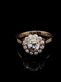 18ct Yellow Gold 0.93ct Diamond Cluster Ring, London, 1988