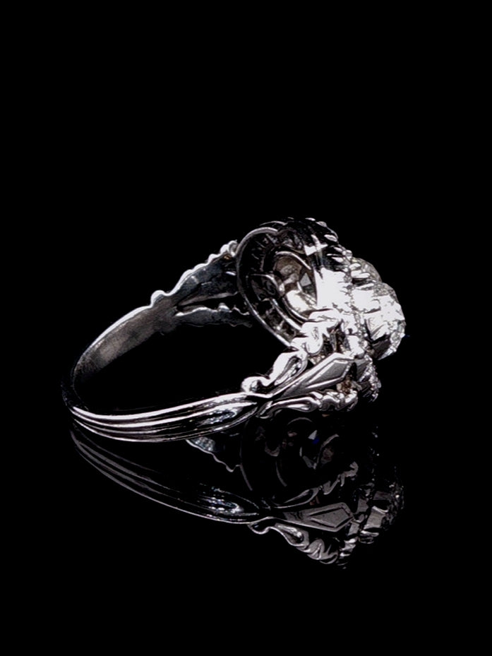Platinum and Old Cut 1.00ct Diamond Dress Ring, Circa 1940