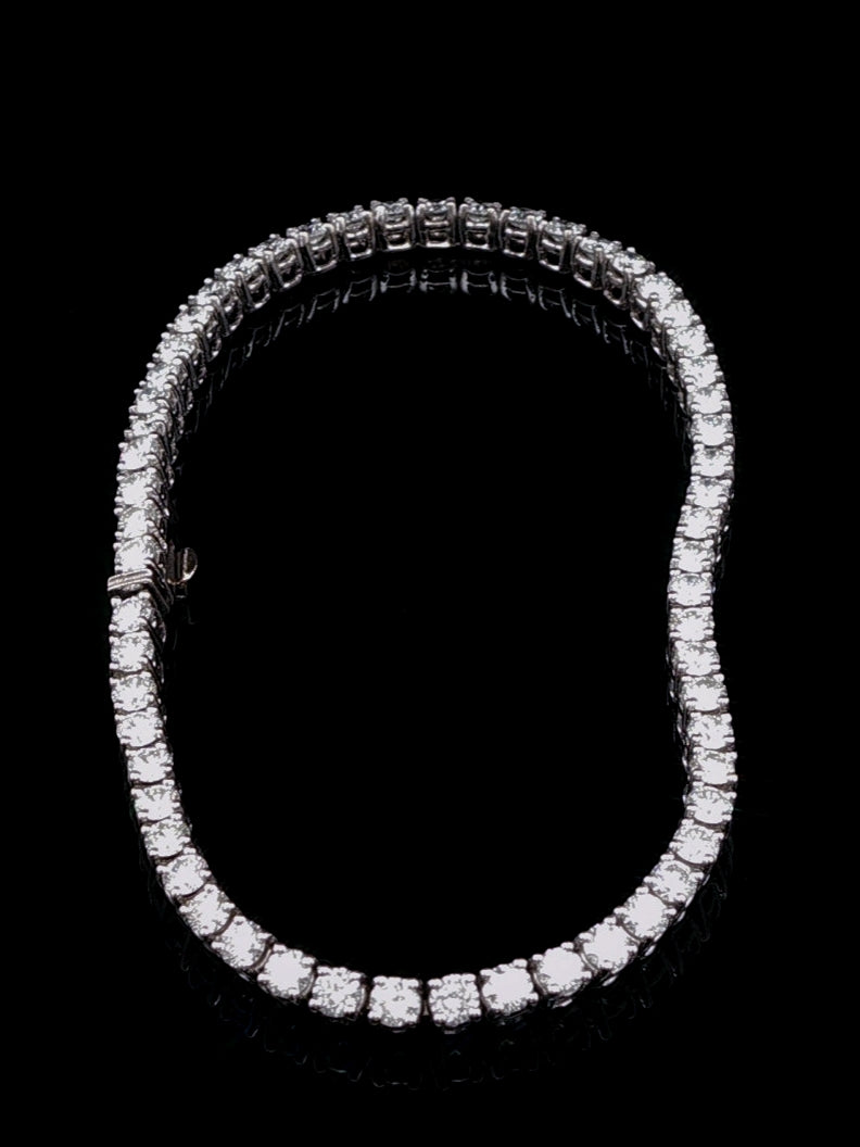 18ct White Gold Brilliant Cut Diamond Line Bracelet, 3.00ct