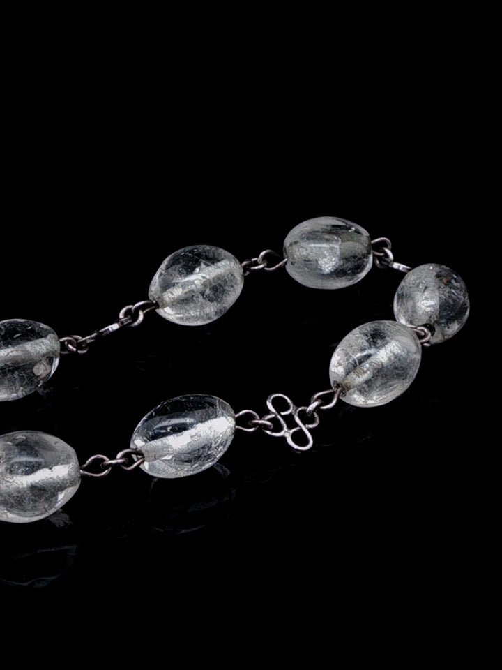 Art Deco Silver and Rock Crystal Long Necklace, Circa 1935