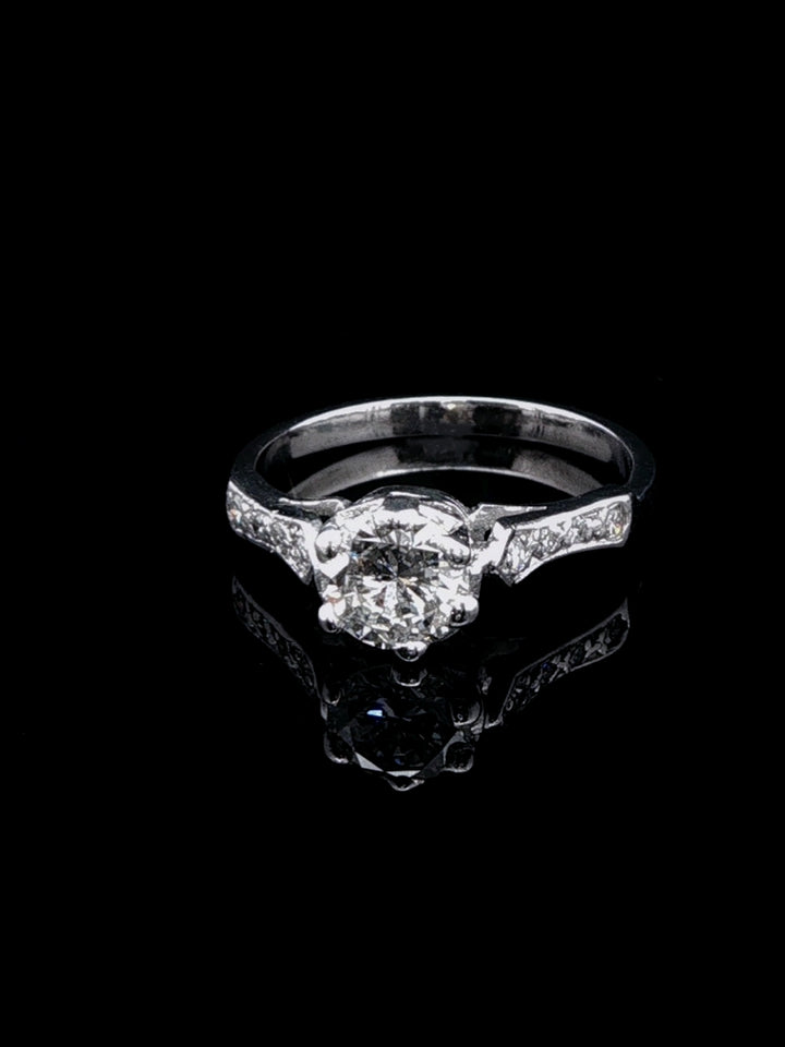14ct White Gold Old Cut 0.75ct Diamond Solitaire Ring