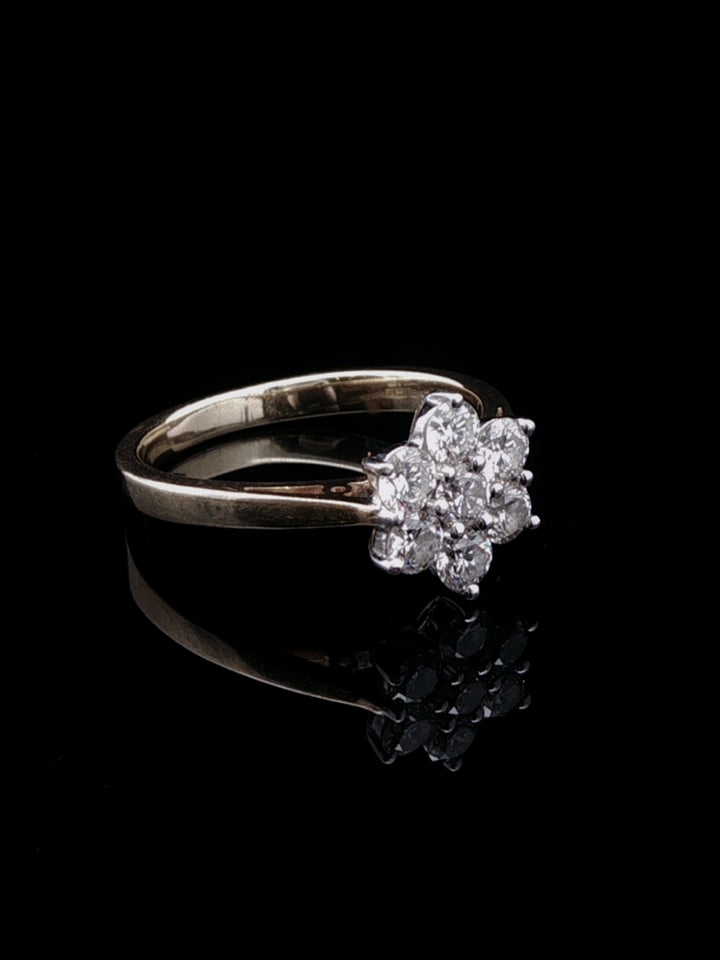 18ct Gold 0.70ct Diamond Seven Stone Cluster Ring