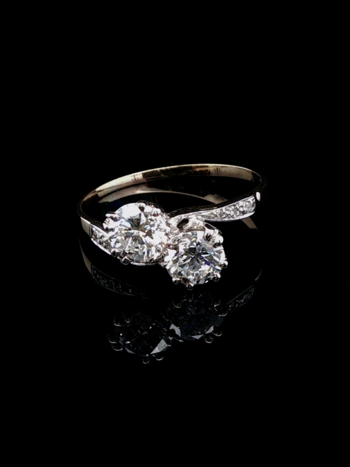 18ct Yellow Gold 1.35ct Brilliant Cut Diamond Toi et Moi Ring