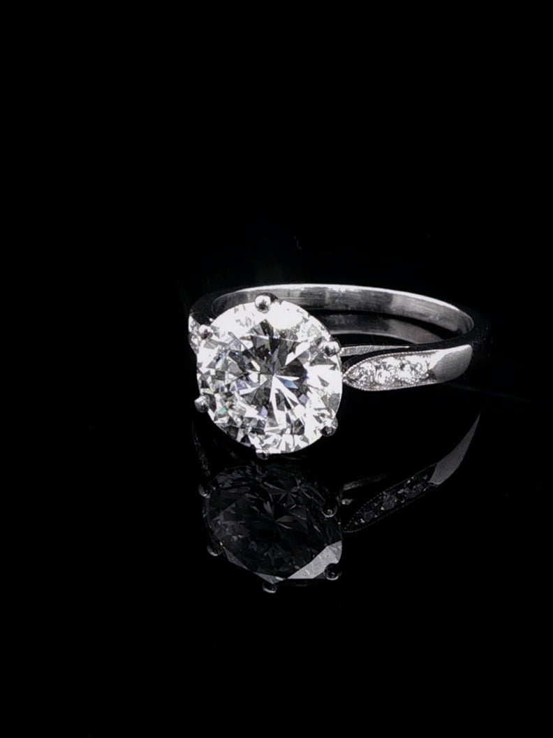 Art Deco Platinum 2.44ct Diamond Solitaire Ring, Circa 1935