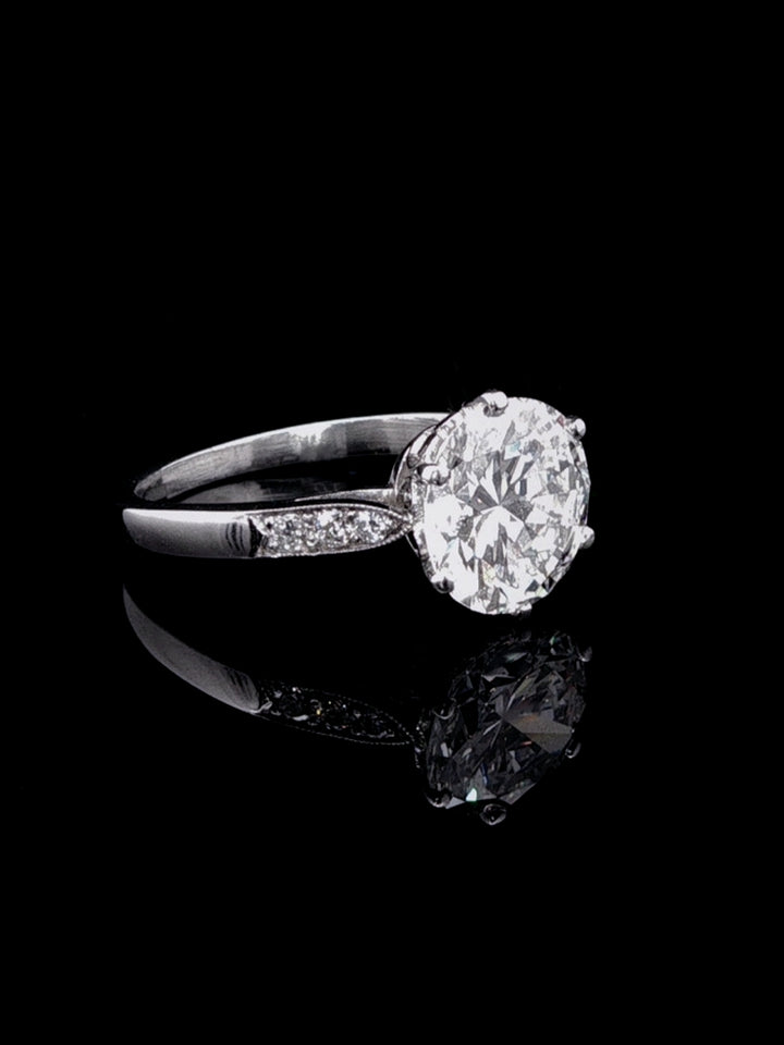 Art Deco Platinum 2.44ct Diamond Solitaire Ring, Circa 1935