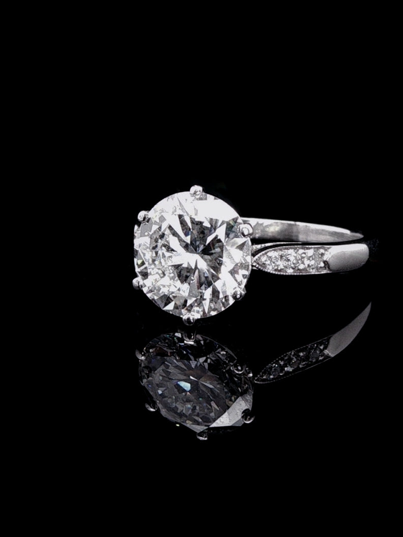Art Deco Platinum 2.44ct Diamond Solitaire Ring, Circa 1935