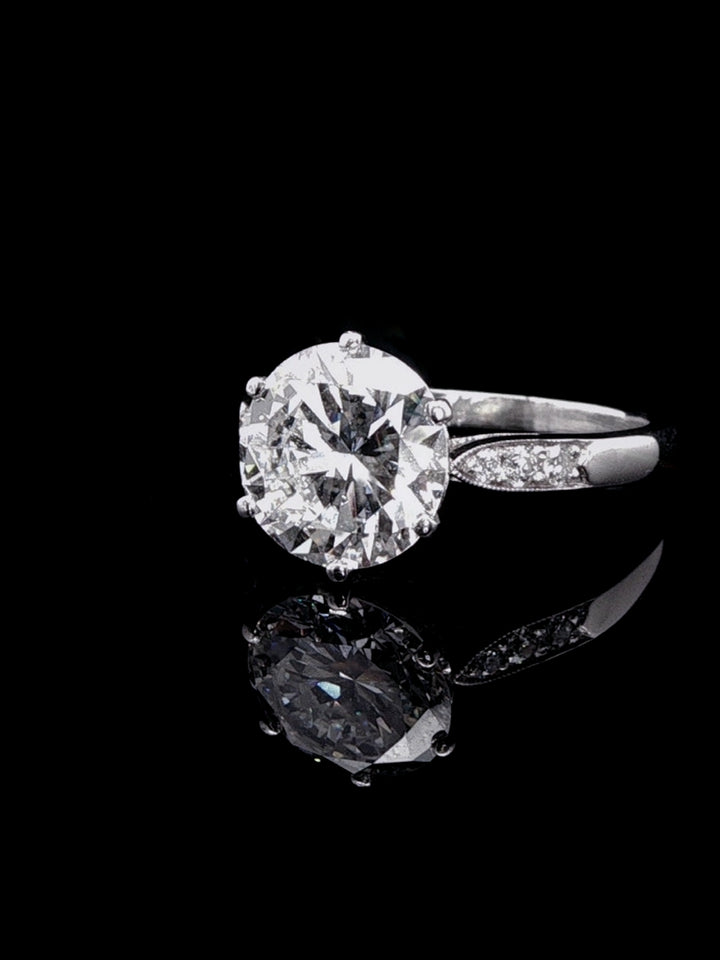 Art Deco Platinum 2.44ct Diamond Solitaire Ring, Circa 1935